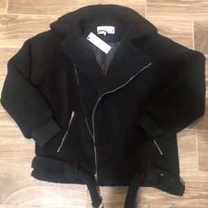 Vici Black fuzzy Moto style jacket
